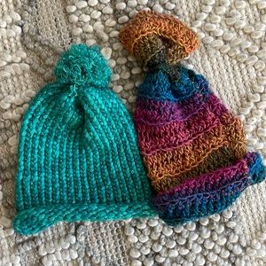 Crocheted stocking hats. Set of two